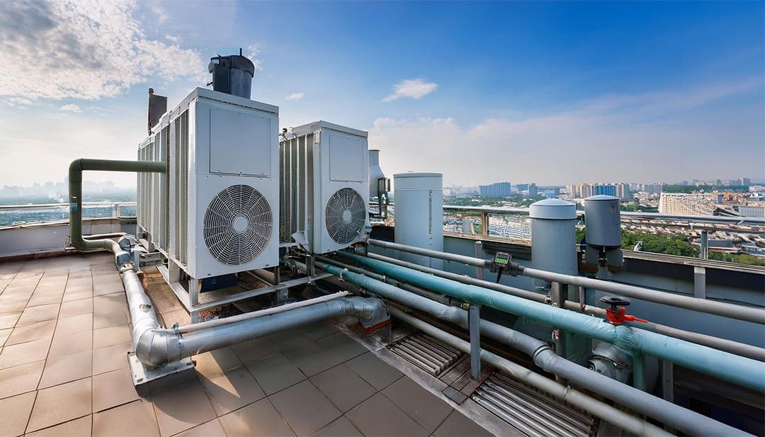 Smart energy-efficient communities monitor chiller energy and water usage with flow meters